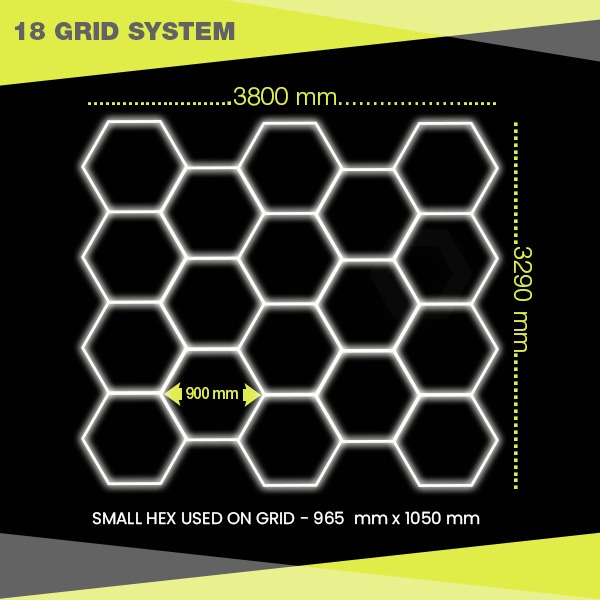 Hexagon Lighting 18 Grid LED Lighting System